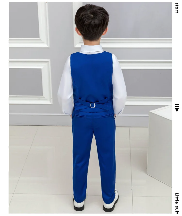 2-13Y Boys Vest Pants2pcs Suit Set Gentleman Kids Formal Waistcoat for Wedding Birthday Clothes School Costume Fashion |