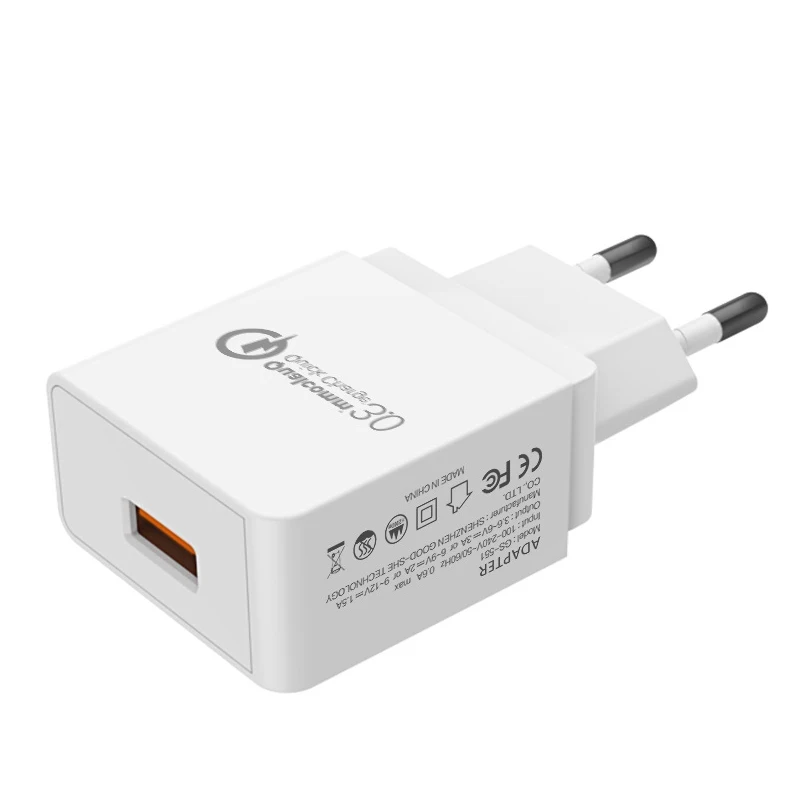 CHUNFA EU Plug USB Charger for Xiaomi Mi6 Mi5 MIX 2S Quick Charge 3.0 18W Fast Samsung S8 Plus S7 S6 Note 8 Adapter | Мобильные