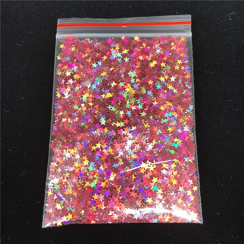 laser pink star 20 г 3 мм звездное Сердце Конфетти из фольги шестиугольник разбрызгивает День рождения Свадебные украшения прозрачный пузырь шар наполнитель Блестящие Блестки - Цвет: laser pink star