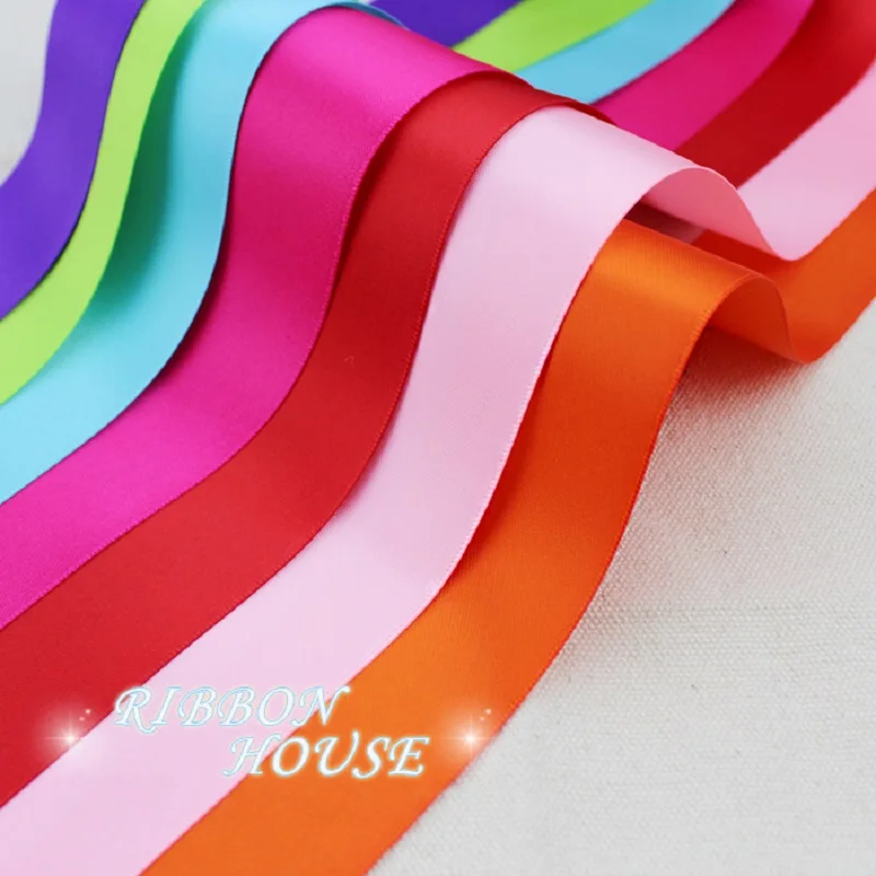 (5 м/лот) 50 мм Двусторонняя атласная лента из полиэстера оптовая продажа