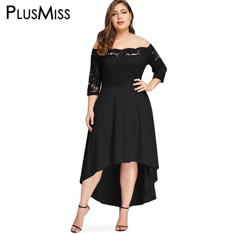 PlusMiss размера плюс 5XL 4XL с открытыми плечами цветочное кружевное элегантное