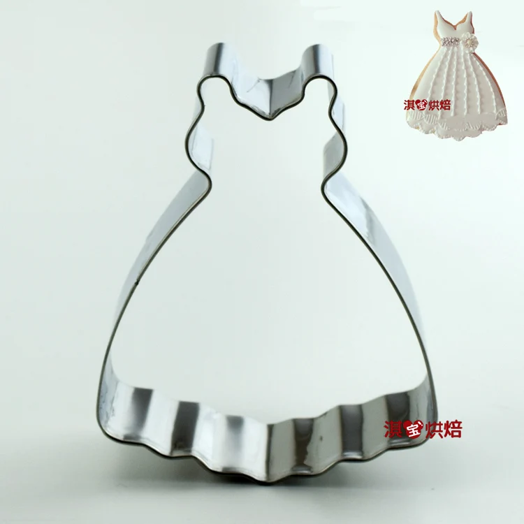 Free shipping 5pcs Wedding Dress Cake Cookie Biscuit Decorating Fondant Cutters Tools Fishtail Skirt Shape Baking For Party Tool |