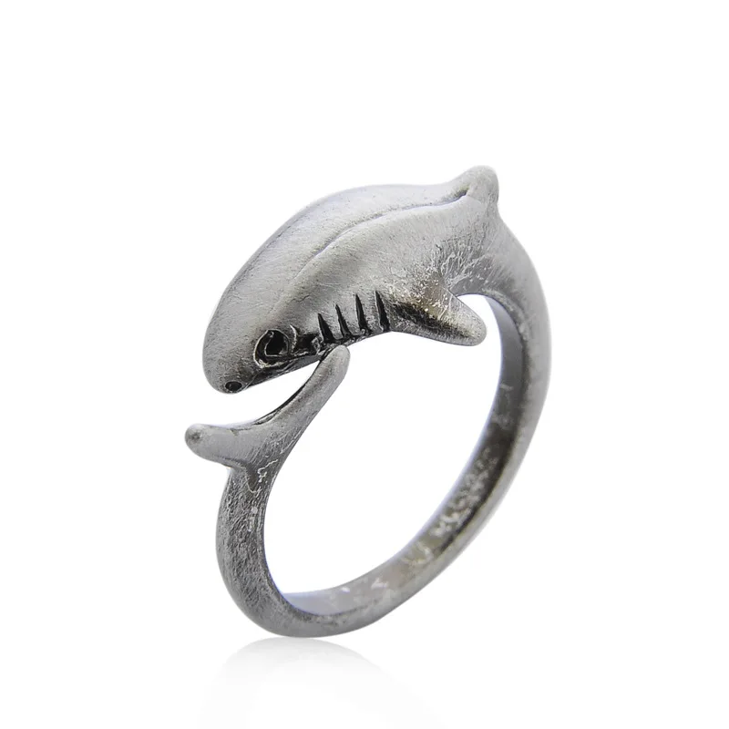 Vintage bronze Gold silver plated dolphin fish rings whale shark for women fashion jewelry | Украшения и аксессуары