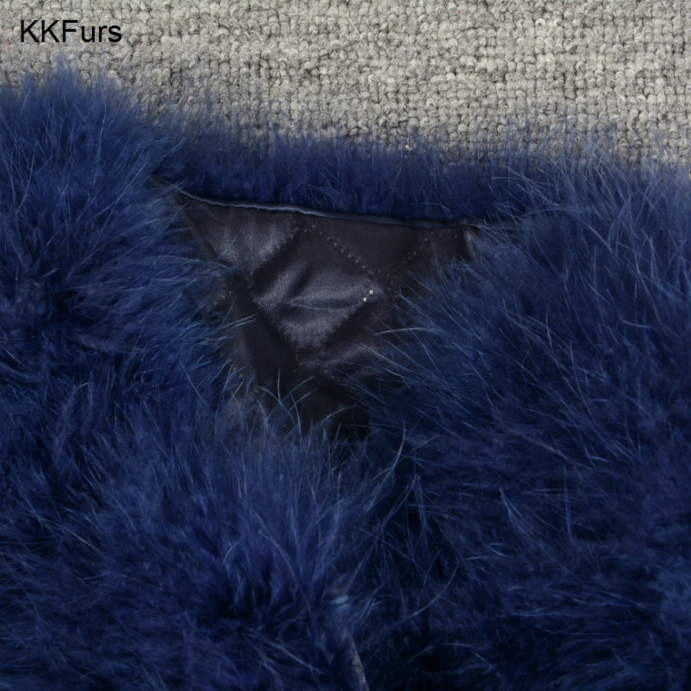 JKKFURS Новое Женское пальто с натуральным мехом зимняя теплая куртка из