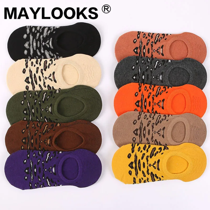 Maylooks Летние Новые Модные леопардовые Хлопковые женские личности ретро невидимые
