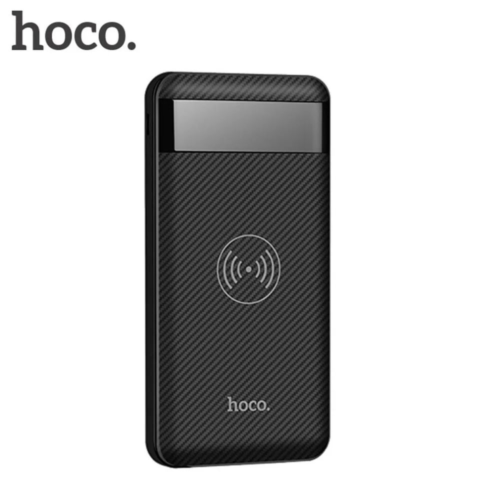HOCO power bank 10000 мАч, портативное зарядное устройство для быстрой зарядки, двойной USB, беспроводное зарядное устройство для мобильного телефона, внешний аккумулятор