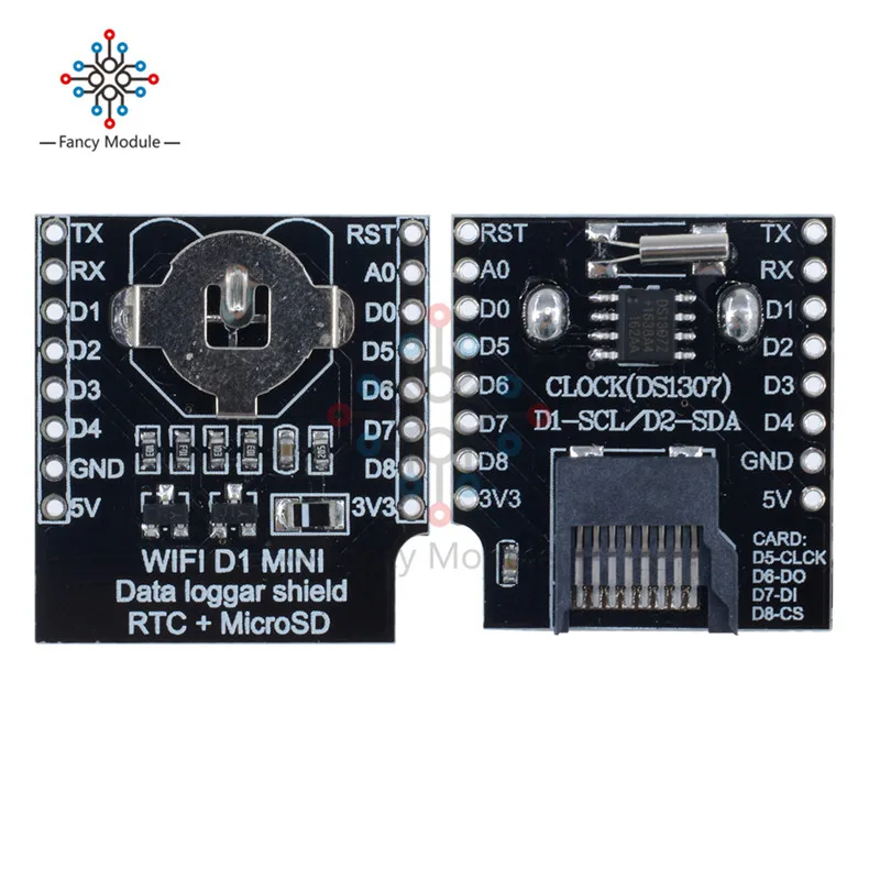 RTC DS1307 с Micro SD для WeMos D1 мини-регистратор данных DataLog щит набором штырьков Arduino Raspberry