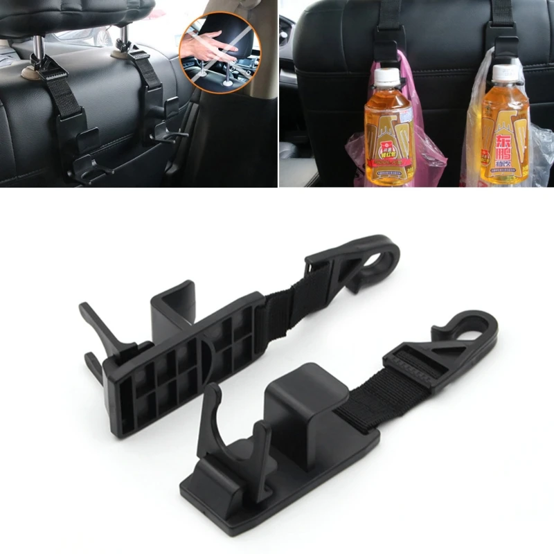 

1 Pair Universal Car Clip Headrest Hooks Back Seat Hanger