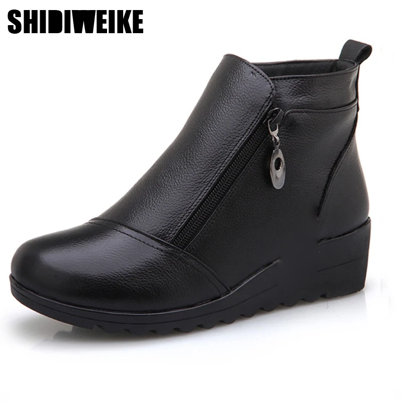 2020 г. новая модная зимняя женская обувь для среднего возраста из натуральной кожи