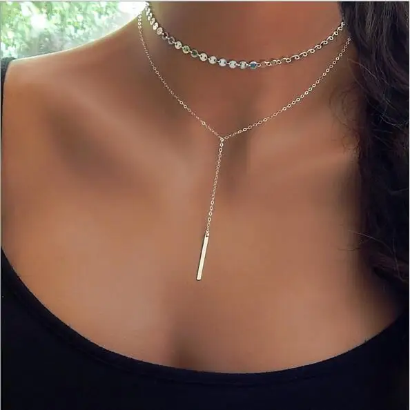 Seblasy Punk Multi Layer Big Triangles Egyptian Avatar Leaves Crystal Statement Necklaces Pendants for Women Boho Party Jewelry | Украшения