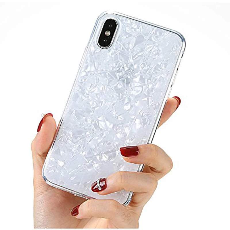 Роскошный блестящий чехол для iPhone X ультратонкий жемчужный мягкий бампер из ТПУ
