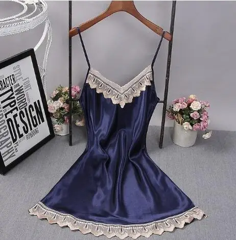 navy blue D FZSLCYIYI пижамные комплекты женские пижамы Feamale одежда для сна 4 шт. камзол женские халаты Пижама женская ночная рубашка babydolls лето - Цвет: navy blue D