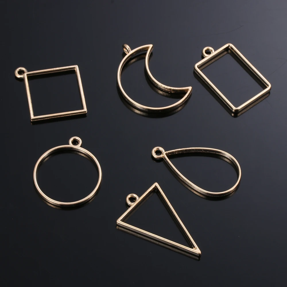 8 шт Ассорти геометрические кабошон квадратные/круглые полые прессованные