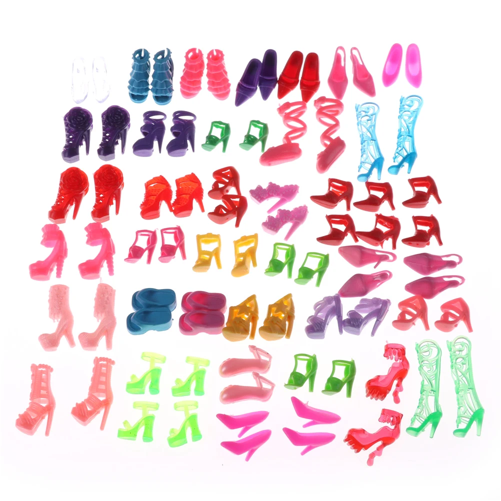 

40 Pairs Lovely Shoes Fashion Doll Shoes Little Girl Heels Sandals for Dolls Outfit Dress Best Gift