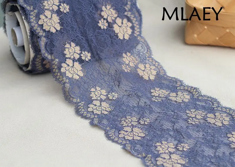 MLAEY 2 размера Ширина 23 см Золотая эластичная кружевная отделка мягкое цветочное