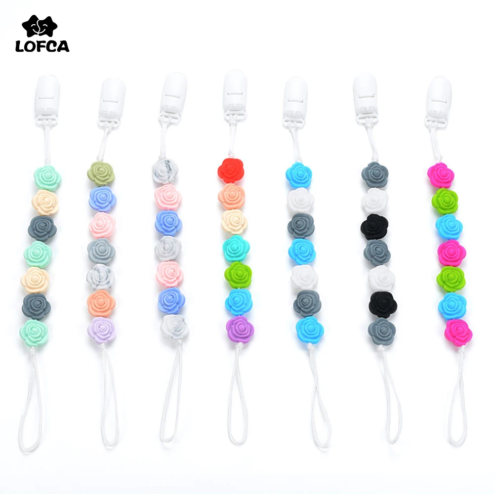 Зажимы для соски-пустышки кулон в виде цветка розы прорезывания зубов короткая