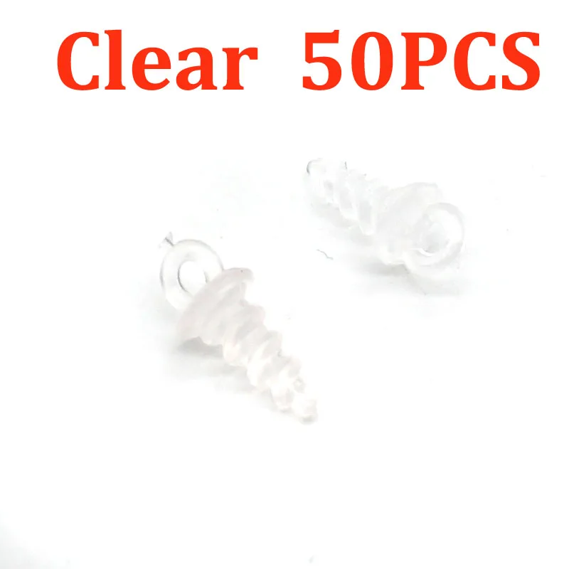 50 Clear 50 шт. винт для Бойла пластиковый шуруп для приманки Pop Up Карп Рыбалка Boilie Приманка Держатель Аксессуары Ronnie D Rig терминал снасти Оборудование - Цвет: 50 Clear