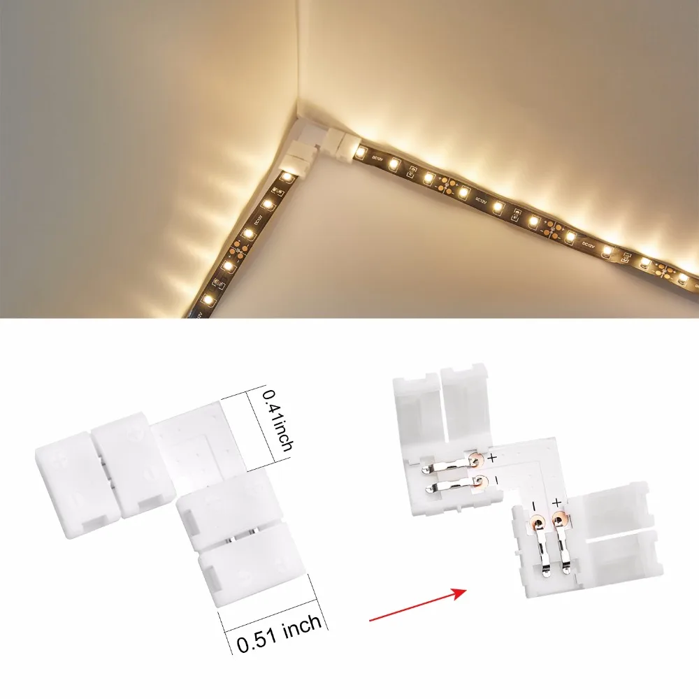 2Pin 4pin 8 мм 10 RGB один цвет L форма Solderless светодиодный разъем полосы монтажный