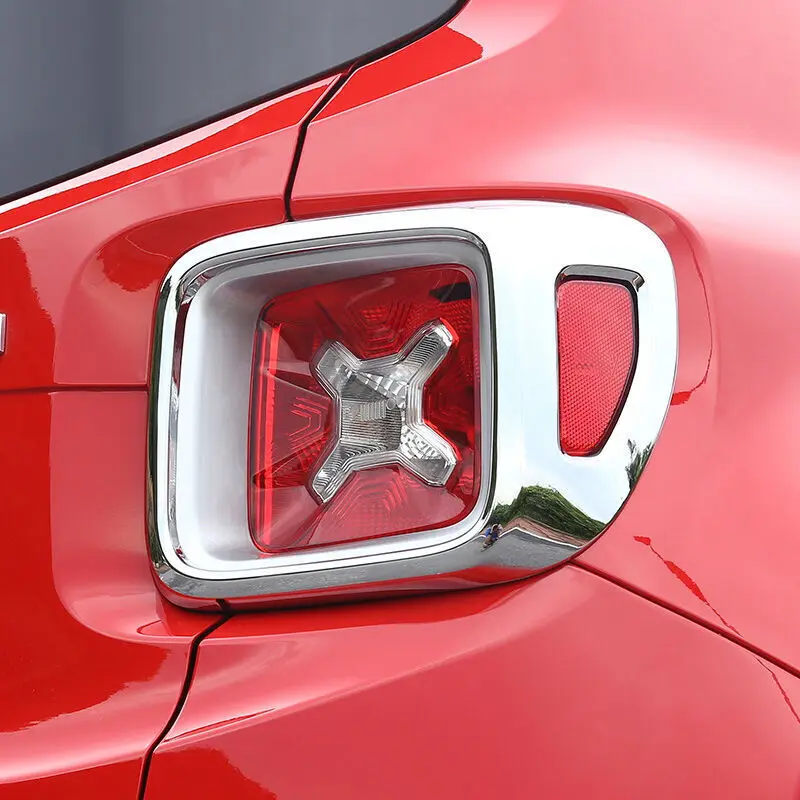 

For Jeep Renegade Accessories 2015 2016 2017 2018 ABS Chrome Car rear fog lampshade sticker cover trim Car Styling 2pcs