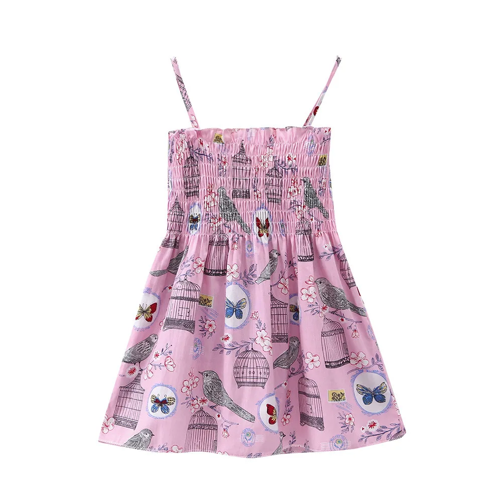 Летние платья для маленьких девочек 2019 одежда с цветочным рисунком из