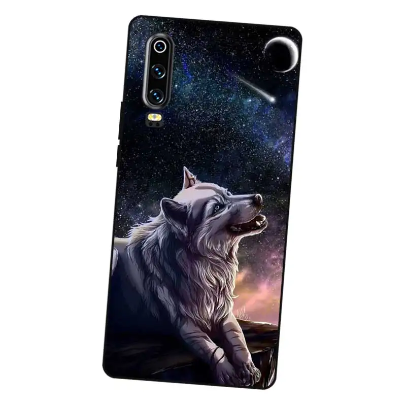 N290 Cool Wolf Hipster Black Silicone Case Cover For Huawei P8 P9 P10 P20 P30 Lite Pro P Smart Plus 2017 2019 |