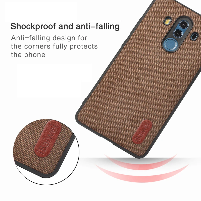 

Fabric Phone Case for Huawei Mate 10 Pro Case Fashion Back Cover Silicone Soft Edge for Huawei Mate 10 Pro Anti-fall Phone Case
