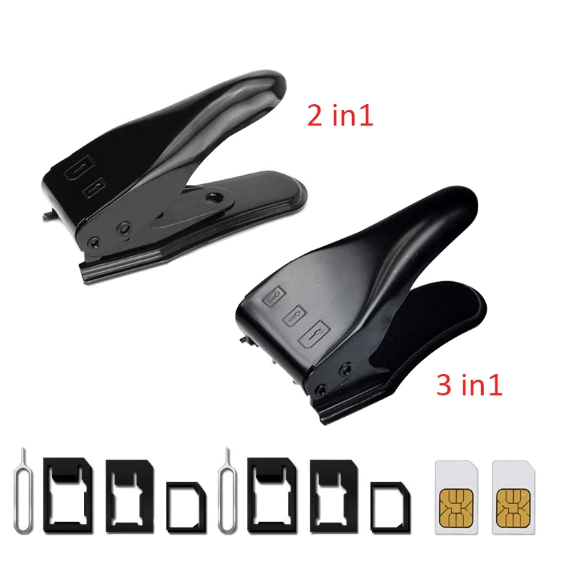 UANME 2 в 1/3 1 Micro SIM для Nano Mano Sim карты резак iPhone X 8 7 6 6S Plus 5S 5 5C SE/Samsung и Извлечение Pin