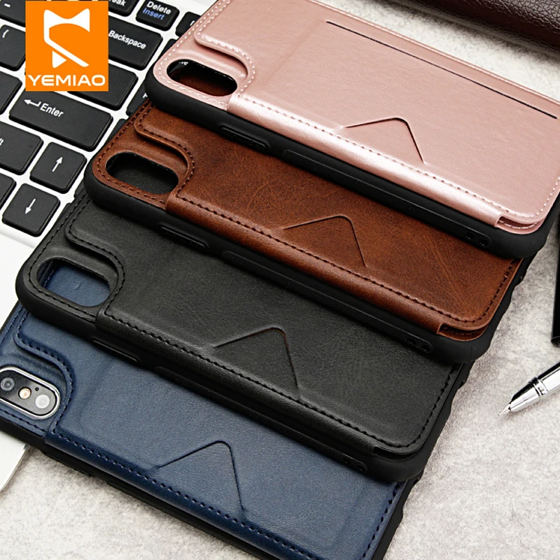 Кожаный чехол-бумажник для iPhone X XS 7 8 Plus роскошный силиконовый чехол-подставка с