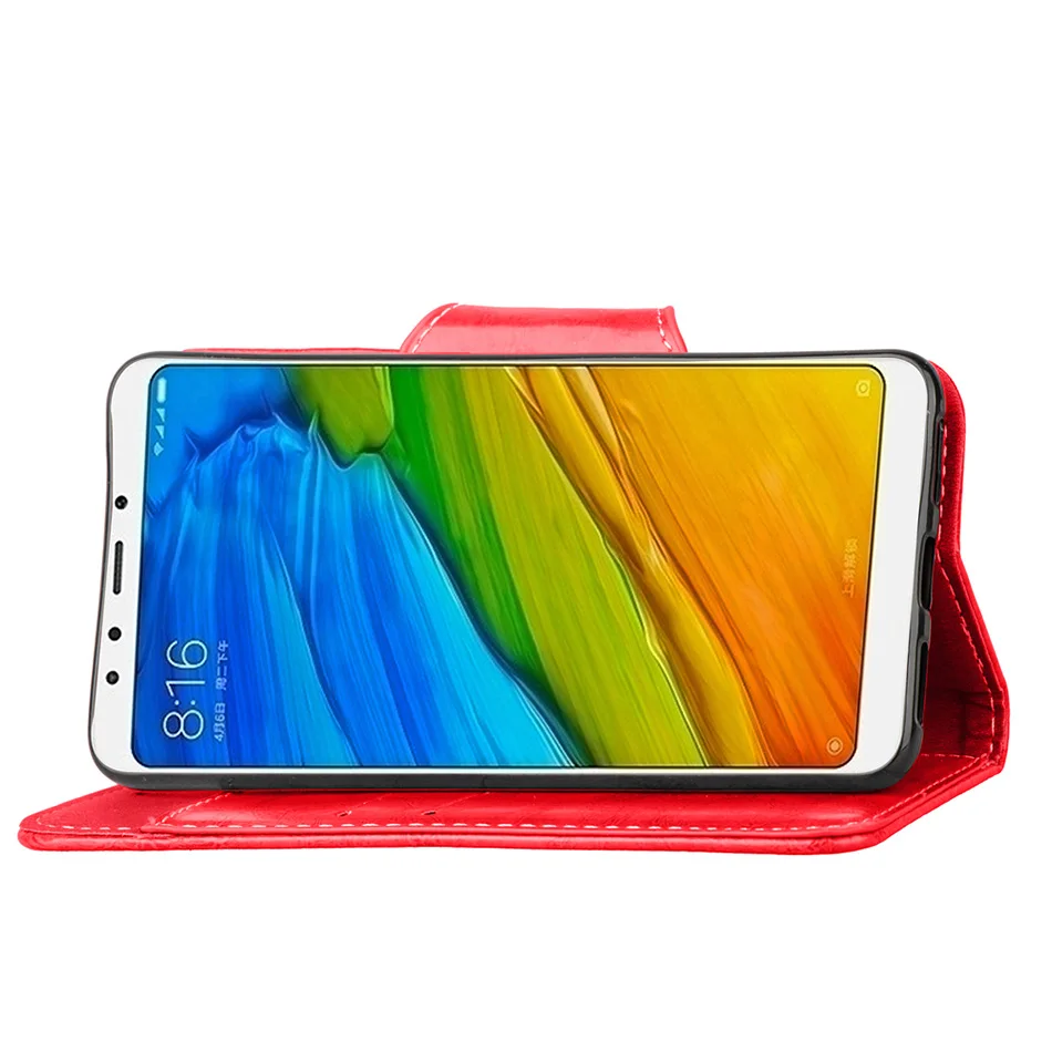 Кожаный чехол бумажник в ретро стиле для Xiaomi Redmi 5 Plus Роскошный деловой мобильный