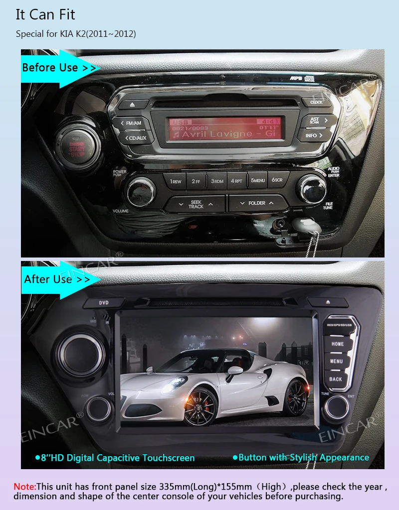 Eincar для KIA K2 Android 7 1 8 &quotHD Сенсорный экран автомобиля DVD стерео 2 Din радио gps