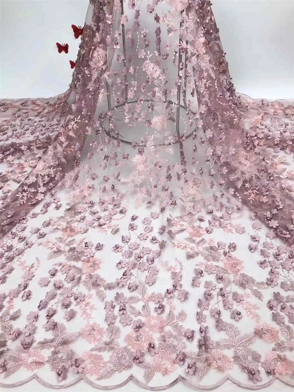 Latest Colorful African Appliqued Tulle Lace Fabric 2019 Wholesale French Net With Beaded For Nigeria Wedding Dress NX814z | Дом и сад
