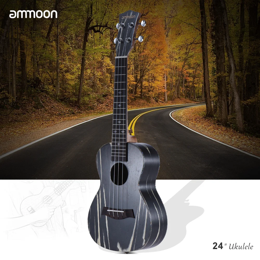 Ammoon 24 &quotминиатюрная гитара укулеле Акустическая 4 строки Ukelele18 Лады деревянная