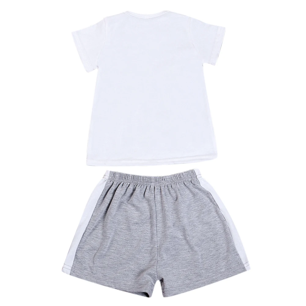 2 шт./компл. комплект одежды для малышей белая футболка с буквенным принтом