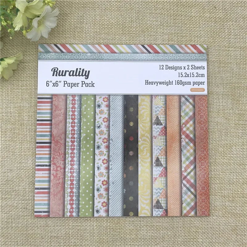 Бумага с цветочным узором для скрапбукинга ручной работы 24 листа 6 дюймов