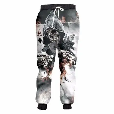 skull pants 05 Большие размеры 4XL 5XL пользовательские джоггеры брюки готический 3D череп дьявола печати Забавные тренировочные брюки для мужчин/wo мужчин хип хоп стиль брюки унисекс - Цвет: skull pants 05