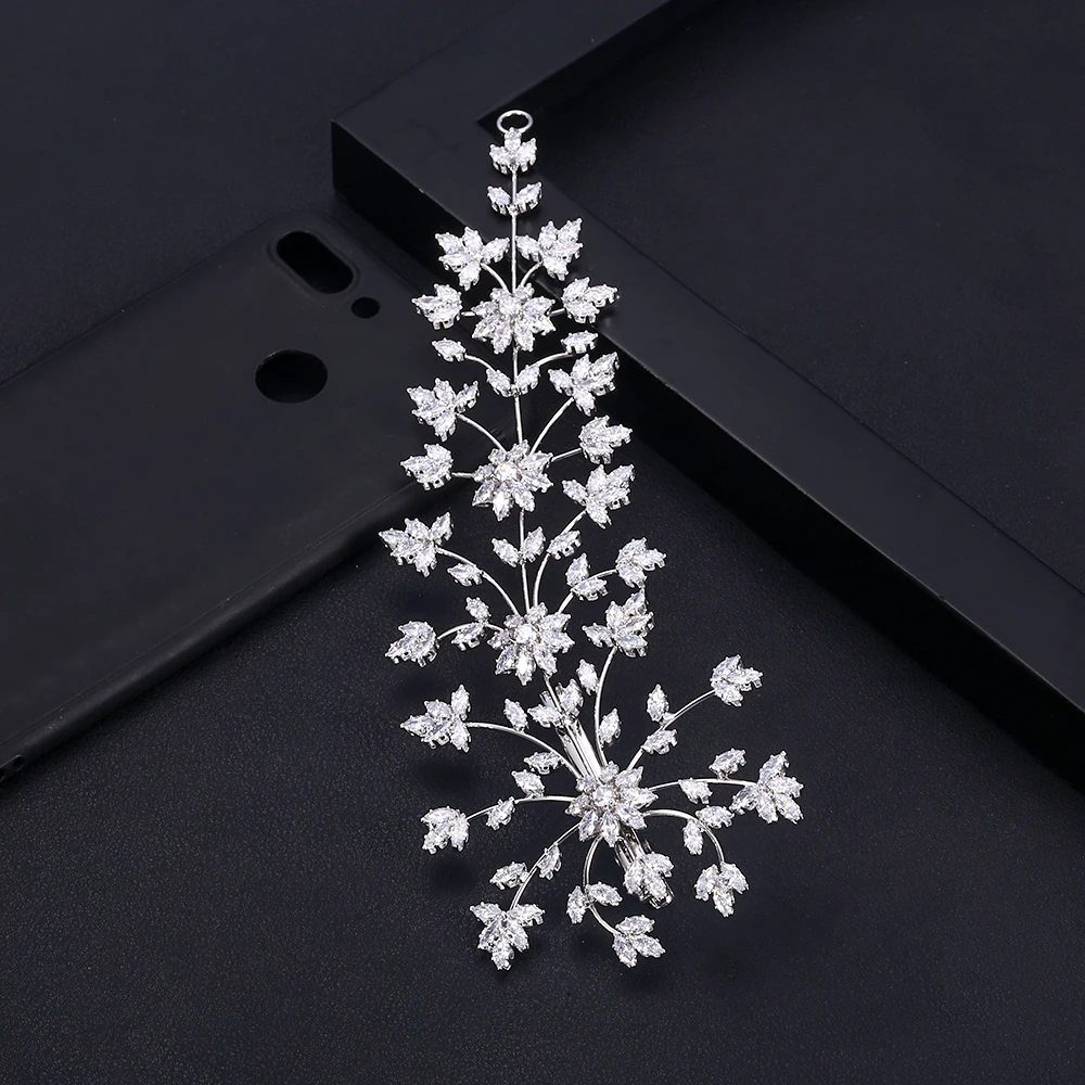 Модные женские свадебные головные уборы с кубиком циркония оптовая продажа