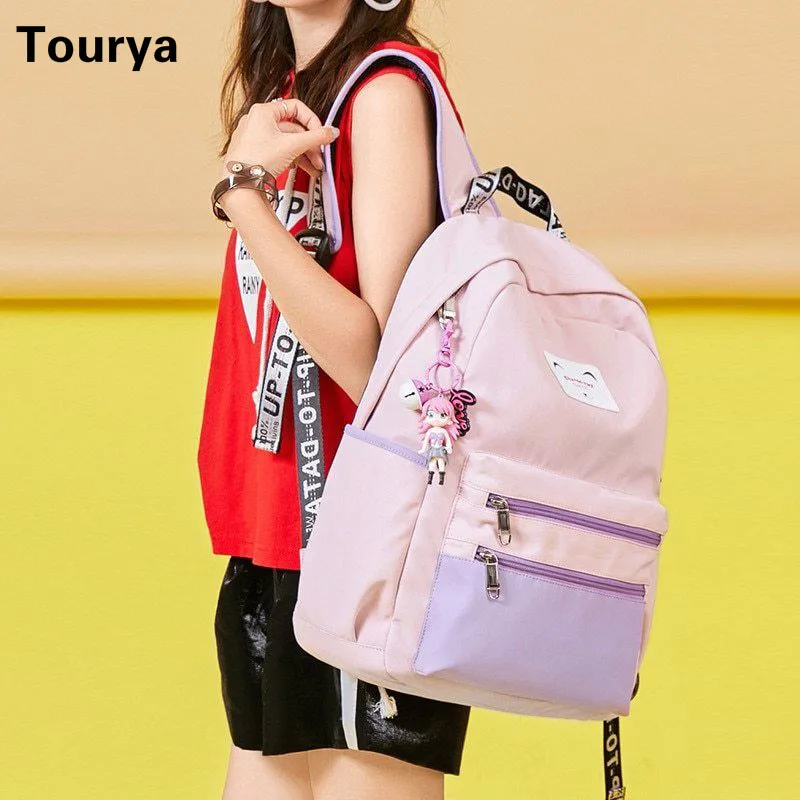 Водонепроницаемый рюкзак Tourya для женщин модные школьные ранцы с USB зарядкой