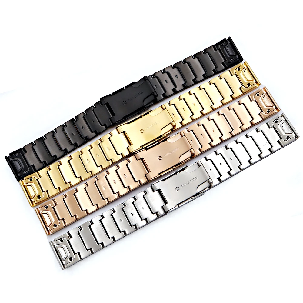 CARLYWET 20 22 26mm 316L Stainless Steel Easy Quick Install Replacement Watch Bands Bracelets Straps For Garmin Fenix 3/5/5X/5S