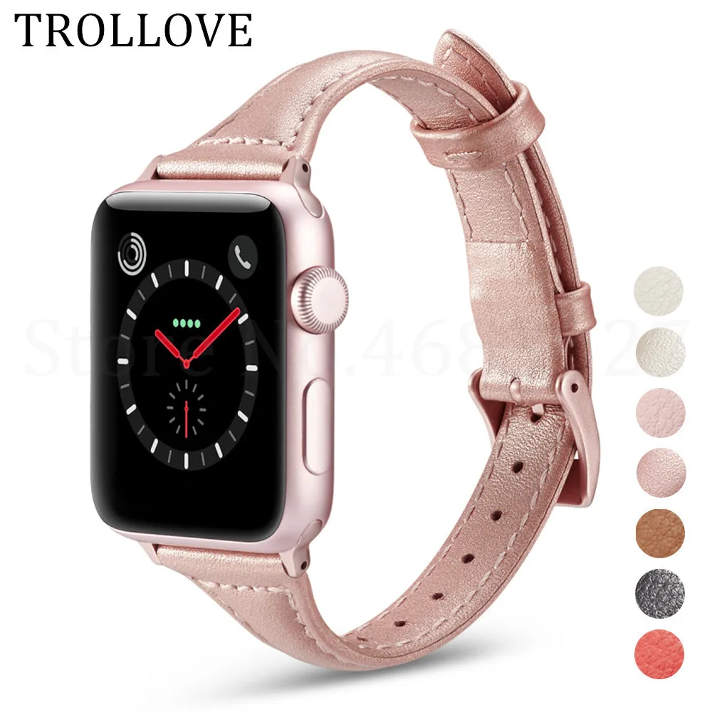 Кожаная Петля для iWatch 4 5 40 мм 44 спортивный ремешок Apple watch 42 38 Series 1 2 3 браслет