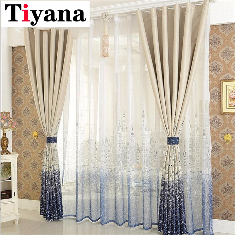 Средиземноморские занавески готовые шторы для гостиной детской кухни замка