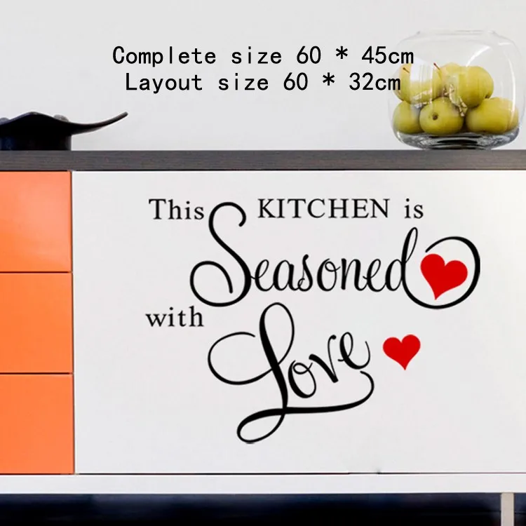 % Эта кухня приправленная с любовью цитаты наклейки на стену для ресторана