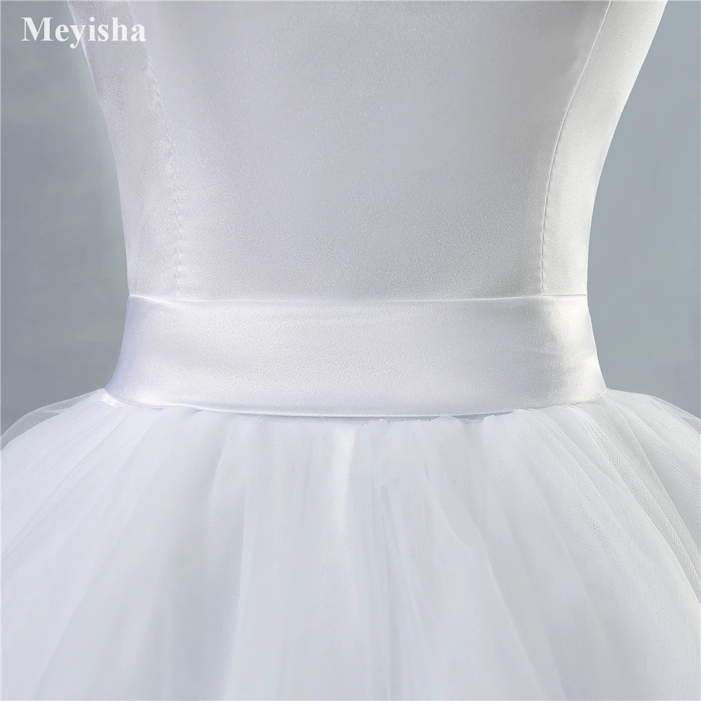 ZJ9086 Спагетти ремень пляж торжественные платья 2019 простой белый тюль свадебное