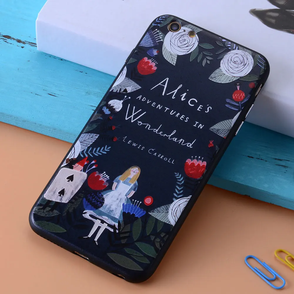 Twitch For iphone 6 6s plus Lovely Cute Cartoon Alice Dream Phone Case Hard Cover Soft Frame for Coque |