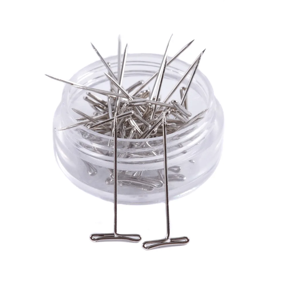 100 шт. T PINS (25 мм) для парик на поролоновая насадка Стиль булавки иглы натуральных