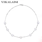 Чокер YIKALAISI из стерлингового серебра 925 пробы с натуральным пресноводным жемчугом, модные ювелирные украшения для женщин, 8-9 мм жемчуг, 4 цвета