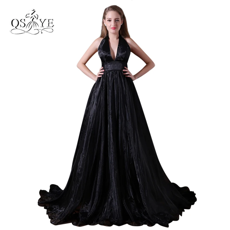 Винтажное черное Тюлевое длинное платье для выпускного вечера 2017 Robe de Soiree