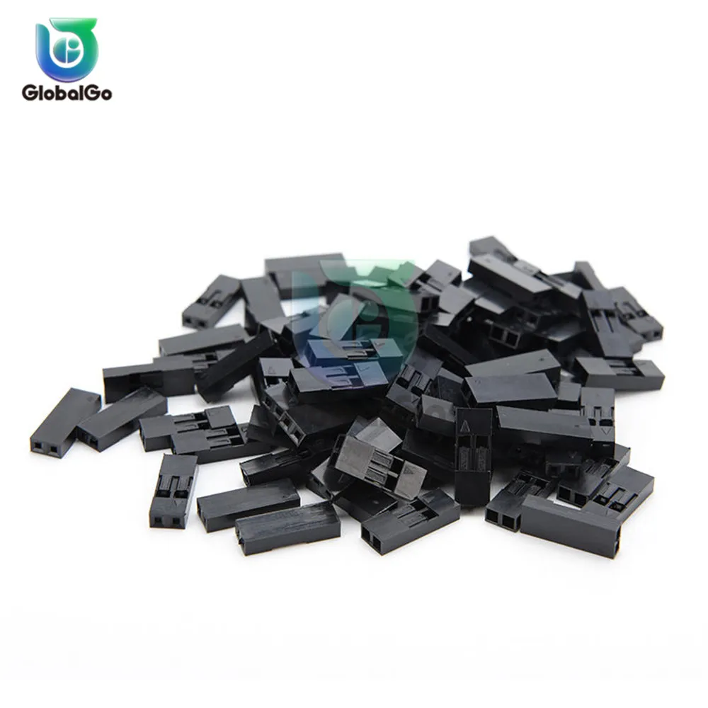 50pcs/Lot 2Pin 1Pin Dupont Plastic Shell Case Jumper Female Wire Cable Housing Connector 2.54mm 1P 2P Plug Header | Обустройство дома
