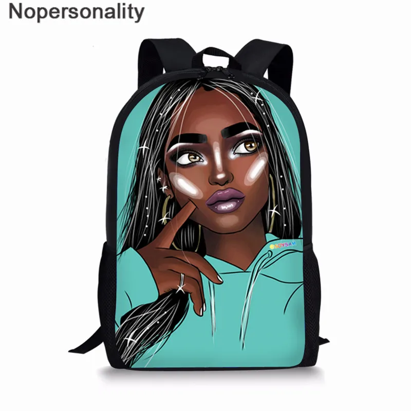 LH1061C Nopersonality Black Art Afro Girl Print African Backpack for School Teenage Girls Book Bags Toddler Schoolbag Mochila Escolar - Цвет: LH1061C