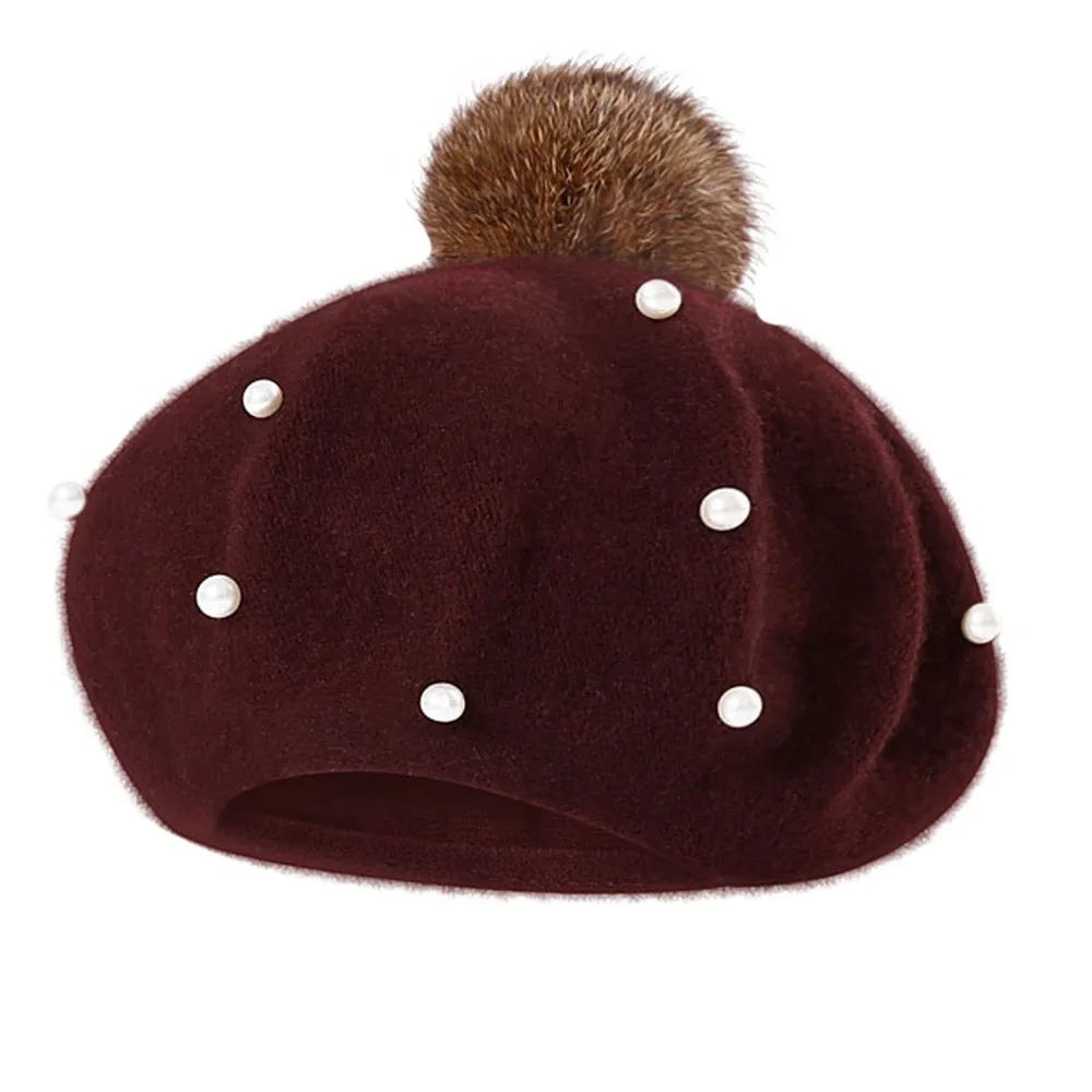 Infant Toddler Baby Kids Boys Girls Pearly Ball Beanie Winter Warm Hat Cap | Детская одежда и обувь