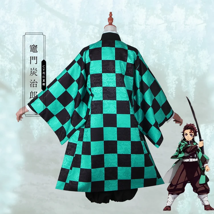 Аниме! Демон убийца: Kimetsu no Yaiba Kamado Tanjirou Кимоно Готическая Униформа костюм для